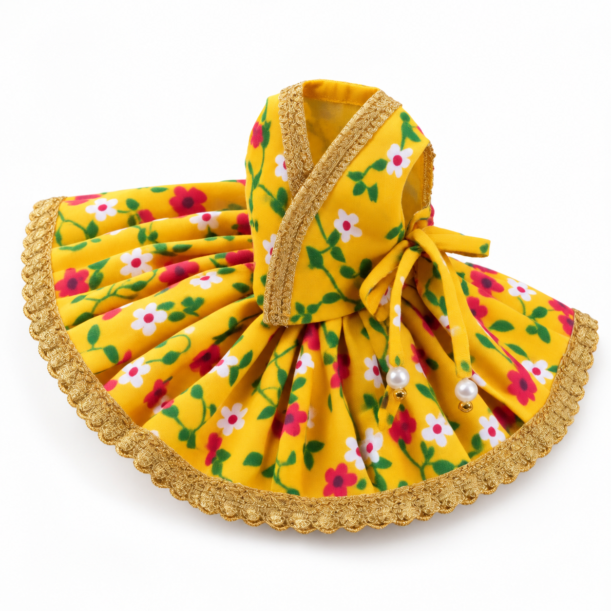Laddu Gopal dresses | Poshak |Cotton Floral Dress - Image 2